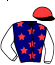 casaque portée par Millet G. jockey du cheval de course PERISTERA (IE), information pmu ZETURF