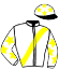 casaque portée par Roussel Ale. jockey du cheval de course ESTAGEL, information pmu ZETURF