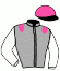 casaque portée par Crastus A. jockey du cheval de course SHALROMY, information pmu ZETURF