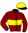 casaque portée par Veron F. jockey du cheval de course JADE DU CROATE, information pmu ZETURF