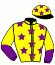 casaque portée par Barzalona M. jockey du cheval de course PETIT CALVADOS, information pmu ZETURF