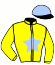 casaque portée par Demuro C. jockey du cheval de course OBDURATE, information pmu ZETURF