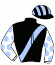 casaque portée par Piccone T. jockey du cheval de course MANHATTAN JUNGLE, information pmu ZETURF