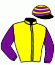 casaque portée par Benoist G. jockey du cheval de course AMBOISE, information pmu ZETURF