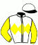 casaque portée par Demuro C. jockey du cheval de course LOU MAN, information pmu ZETURF