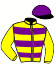 casaque portée par Crublet E. jockey du cheval de course ALCANOR, information pmu ZETURF