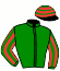 casaque portée par Androuin M. jockey du cheval de course FIRST BIRST, information pmu ZETURF