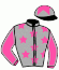 casaque portée par Guitraud C. jockey du cheval de course CABAL, information pmu ZETURF