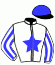casaque portée par Piccone T. jockey du cheval de course MADOUSS, information pmu ZETURF