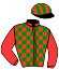 casaque portée par Mangione R. jockey du cheval de course ECLATANT, information pmu ZETURF