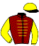 casaque portée par Barzalona M. jockey du cheval de course CHASING THE SUN, information pmu ZETURF
