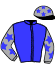 casaque portée par Crublet E. jockey du cheval de course CARUSO, information pmu ZETURF