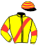 casaque portée par Moisan J. jockey du cheval de course CALAS, information pmu ZETURF