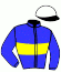 casaque portée par Molins Mme Amb. jockey du cheval de course IMPERIOUS MAN, information pmu ZETURF