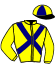 casaque portée par Pouchin A. jockey du cheval de course CLIMATE CHANGE, information pmu ZETURF