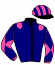 casaque portée par Eon Mlle M. jockey du cheval de course UNRUFFLED, information pmu ZETURF