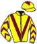 casaque portée par Subias A. jockey du cheval de course FRANY ROSAY, information pmu ZETURF