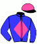 casaque portée par Pouchin A. jockey du cheval de course BATESCA, information pmu ZETURF
