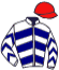 casaque portée par Trullier T. jockey du cheval de course LOUGHCREW, information pmu ZETURF