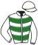 casaque portée par Demuro C. jockey du cheval de course KHADIDJA, information pmu ZETURF