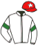 casaque portée par Demuro C. jockey du cheval de course BELLAROSE, information pmu ZETURF