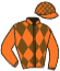 casaque portée par Mangione R. jockey du cheval de course AQUILA VOLANTE, information pmu ZETURF