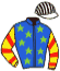 casaque portée par Moore Rya. L. jockey du cheval de course KITTY ROSE, information pmu ZETURF