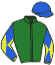 casaque portée par Marquand T. jockey du cheval de course ITSATENFROMLEN, information pmu ZETURF