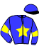 casaque portée par Gaubert Mme Liy. jockey du cheval de course GALA DE CERISY, information pmu ZETURF
