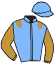 casaque portée par Eon Mlle M. jockey du cheval de course T'ES CHIC, information pmu ZETURF