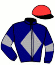 casaque portée par Meme B. jockey du cheval de course ORO D'ALLIER, information pmu ZETURF