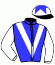 casaque portée par Crublet E. jockey du cheval de course ANGEL DUST (FR), information pmu ZETURF