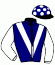 casaque portée par Lajon W. jockey du cheval de course ILHREA DU RHEU, information pmu ZETURF