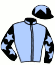 casaque portée par Pouchin A. jockey du cheval de course ACQUAMARINA, information pmu ZETURF