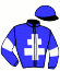casaque portée par Lemaitre A. jockey du cheval de course COUNT ON ME, information pmu ZETURF
