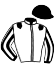 casaque portée par Boisseau L. jockey du cheval de course DERAZHNYA, information pmu ZETURF