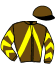 casaque portée par Blanchon I. P. jockey du cheval de course FESTIF CHARMANT, information pmu ZETURF