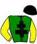 casaque portée par Duperche A. jockey du cheval de course INDRA DE FORGES, information pmu ZETURF