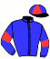 casaque portée par Minopoli V. jockey du cheval de course VAGABONDO, information pmu ZETURF
