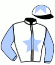 casaque portée par Raffin E. jockey du cheval de course AMPIA MEDE SM (IT), information pmu ZETURF