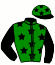 casaque portée par Rochard B. jockey du cheval de course IMPACT BLACK (FR), information pmu ZETURF