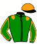 casaque portée par Devouassoux Tan. jockey du cheval de course EMERAUDE DE BOUGY (FR), information pmu ZETURF