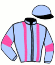 casaque portée par Abrivard A. jockey du cheval de course FRIVOLE DES BORDES (FR), information pmu ZETURF