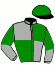 casaque portée par Ouvrie F. jockey du cheval de course HARRY (FR), information pmu ZETURF