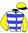 casaque portée par Beudard Mlle M. jockey du cheval de course VA' PENSIERO GAR (FR), information pmu ZETURF