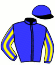 casaque portée par Vanmeerbeck J. jockey du cheval de course JOLICOEUR DU MIREL, information pmu ZETURF