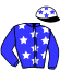 casaque portée par Abrivard L. Cl. jockey du cheval de course HOLLYWOOD QUEEN, information pmu ZETURF