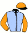 casaque portée par Ouvrie F. jockey du cheval de course JAFAR CHARENCEY, information pmu ZETURF