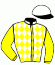 casaque portée par Desmigneux F. jockey du cheval de course HERCULE DE LEAU, information pmu ZETURF