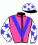 casaque portée par Berthomier-charles E. jockey du cheval de course EVA MADRIK, information pmu ZETURF